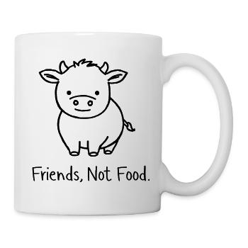 Friends Not Food Cow - Tasse - Weiß - Rechts