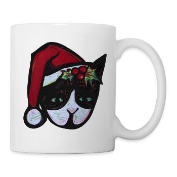 Panda-Weihnachtsmann-Stechpalmenmaske - Tasse - Weiß - Rechts