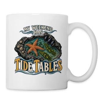 Mein Wochenende hat Gezeitentabellen - Tasse - Weiß - Rechts