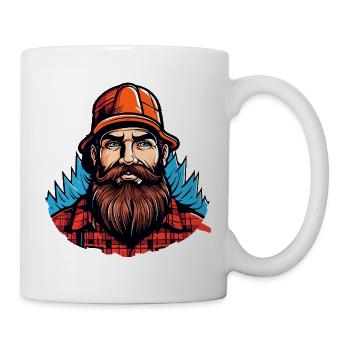 Lumberjack mit rotem Flanell - Tasse - Weiß - Rechts