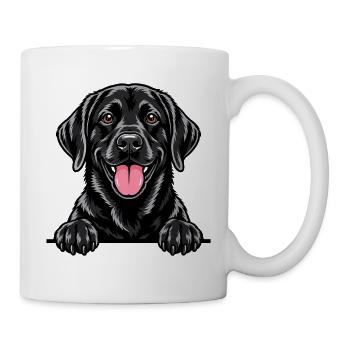 Schwarzer Labrador - Tasse - Weiß - Rechts