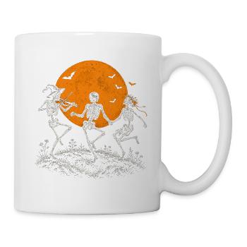 Tanzende Skelette im Mondschein - Tasse - Weiß - Rechts