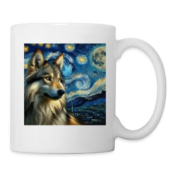 Wolfhund Starry Night - Tasse - Weiß - Rechts