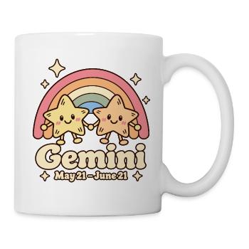 Zwillinge – niedliches Sternzeichen für Kinder - Tasse - Weiß - Rechts