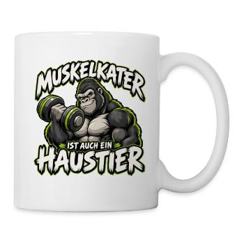 Muskelkater als Haustier Gymlife - Tasse - Weiß - Rechts