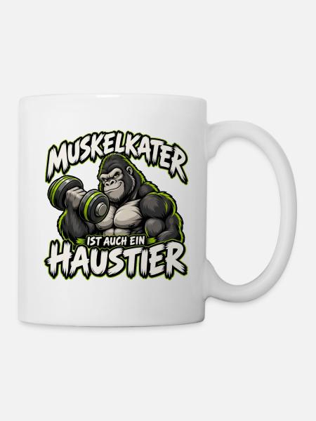 Muskelkater als Haustier Gymlife - Tasse - Weiß