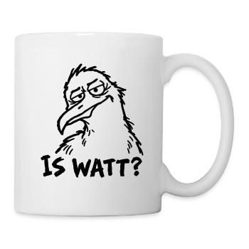 IS WATT? – Misstrauische Möwe - Tasse - Weiß - Rechts