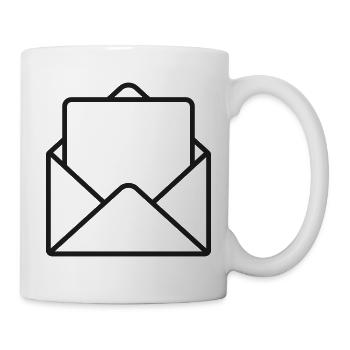 Offenes Buchstabenzeilen-Symbol - Tasse - Weiß - Rechts