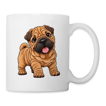 Shar Pei Kawaii Style – Süßer Faltenhund - Tasse - Weiß - Rechts