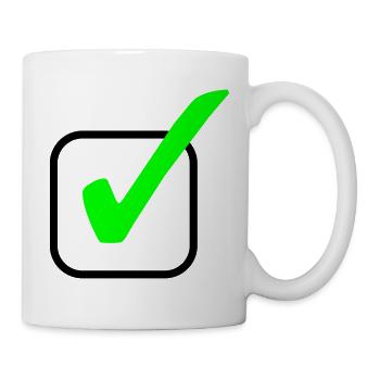 Neon-Grüner Haken Print - Tasse - Weiß - Rechts