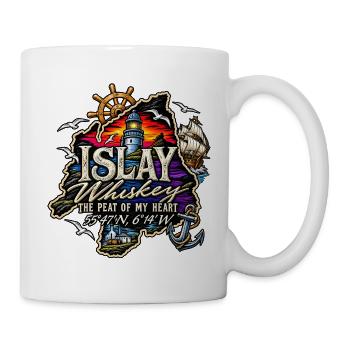 Insel Whiskey – Leuchtturm & Segelschiff - Tasse - Weiß - Rechts