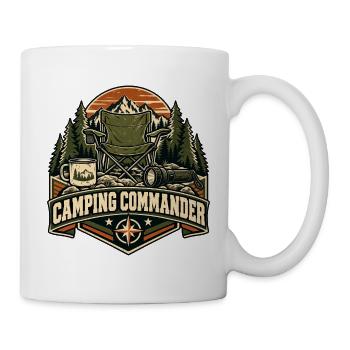 Camping Commander – Lustiges Camping-Abzeichen - Tasse - Weiß - Rechts