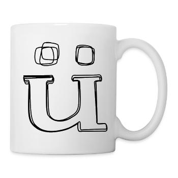 Kleinbuchstabe ü handgezeichnet - Tasse - Weiß - Rechts