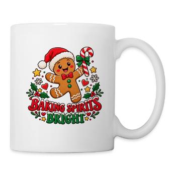 Baking Spirits Bright – Lustiger Lebkuchenmann - Tasse - Weiß - Rechts