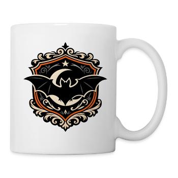 Dunkles Fledermaus Emblem - Tasse - Weiß - Rechts
