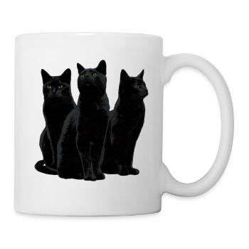 Katzen Halloween - Tasse - Weiß - Rechts