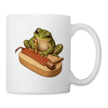 Frosch prägt ein Leder-Lesezeichen - Tasse - Weiß - Rechts