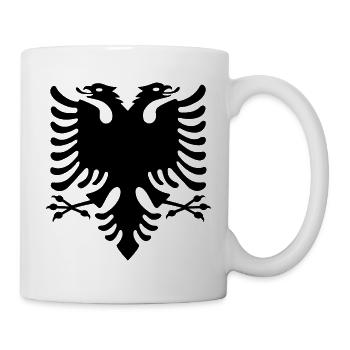 Albanische Flagge - Tasse - Weiß - Rechts