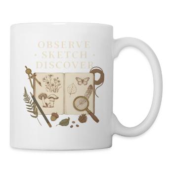 Observe Sketch Discover Naturjournal - Tasse - Weiß - Rechts