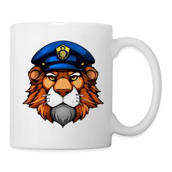Löwe Polizei - Tasse - Weiß - Rechts