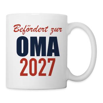 Befördert zur Oma 2027 - Tasse - Weiß - Rechts