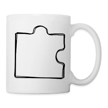 Puzzleteil handgezeichnet - Tasse - Weiß - Rechts