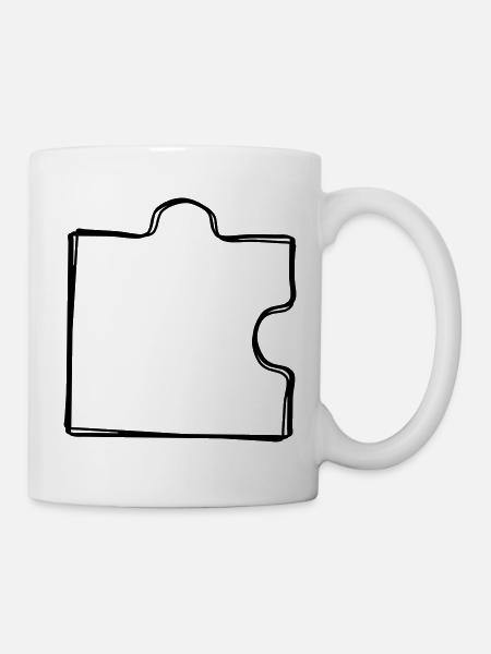 Puzzleteil handgezeichnet - Tasse - Weiß
