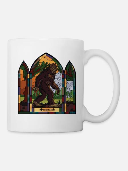 Sasquatch Buntglasfenster - Tasse - Weiß