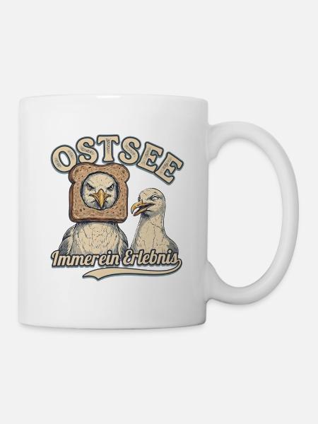 lustige Ostsee Möwe - Tasse - Weiß