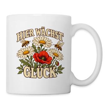Hier wächst Glück - Tasse - Weiß - Rechts