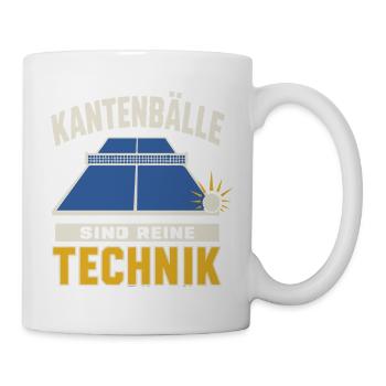 Kantenbälle sind reine Technik – Tischtennis - Tasse - Weiß - Rechts