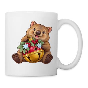Wombat mit fröhlicher Beerenglocke - Tasse - Weiß - Rechts
