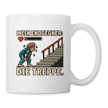 Mein Endgegner: Die Treppe - Tasse - Weiß - Rechts