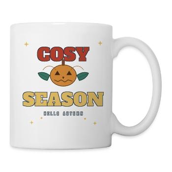 Gemütlicher Kürbis Hallo Herbst - Tasse - Weiß - Rechts