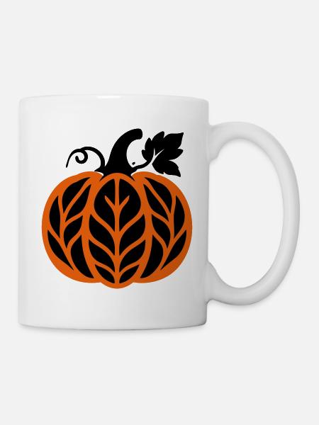 Kuerbis Herbstlaub Icon - Tasse - Weiß
