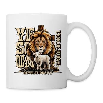 Yeshua Löwe von Juda Christliches Glaubensmotiv - Tasse - Weiß - Rechts