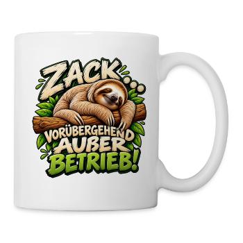 Zack! vorübergehend außer Betrieb Geschenkidee  - Tasse - Weiß - Rechts