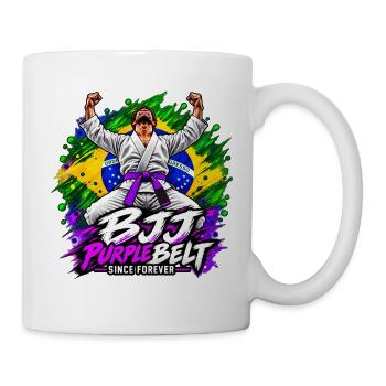 BJJ Lila Gürtel seit Ewigkeiten - Tasse - Weiß - Rechts