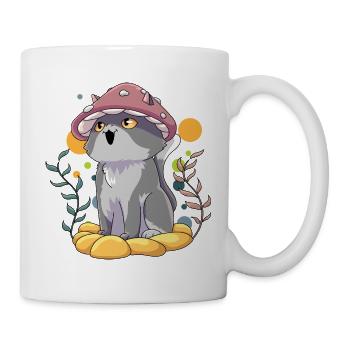 Katze Pilz Natur - Tasse - Weiß - Rechts