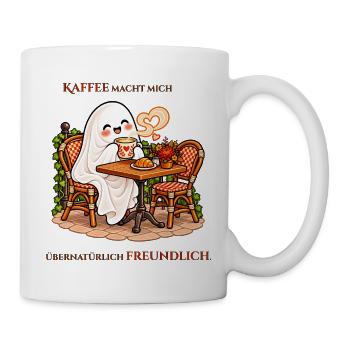 Übernatürlich freundlich dank Kaffee - Tasse - Weiß - Rechts