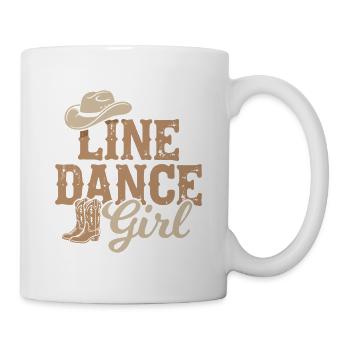 Line Dance Girl Country Linedance Mädchen Western - Tasse - Weiß - Rechts