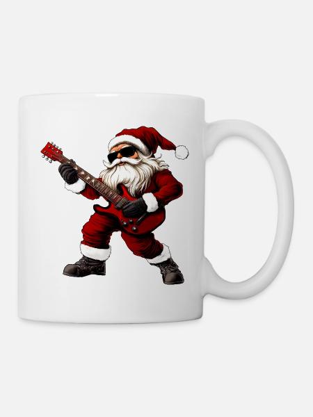 Gitarrist Weihnachten - Tasse - Weiß