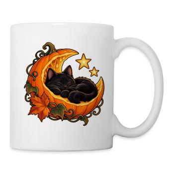 Mondbeschienene Kürbiskatze - Tasse - Weiß - Rechts