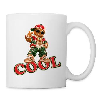 Cooles Lebkuchenmännchen mit COOL-Schriftzug - Tasse - Weiß - Rechts