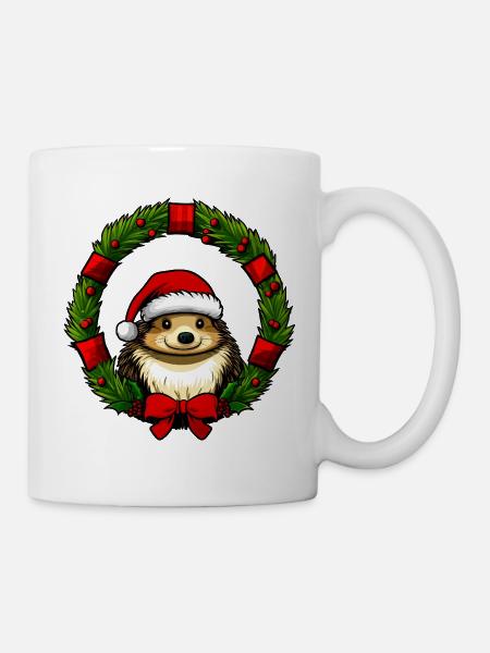 Igel Christmas - Tasse - Weiß