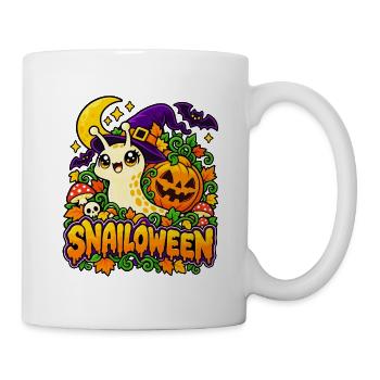 Snailoween – Kürbisschnecke - Tasse - Weiß - Rechts