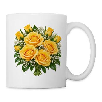 Golden Rose Bouquet Glow - Tasse - Weiß - Rechts
