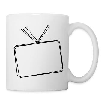Fernseher handgezeichnet - Tasse - Weiß - Rechts