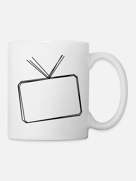 Fernseher handgezeichnet - Tasse - Weiß
