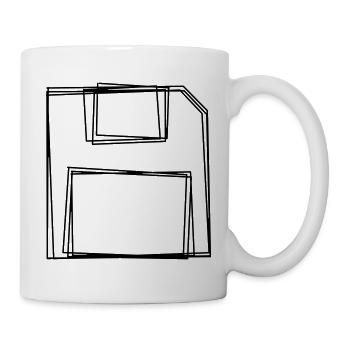 Diskette handgezeichnet - Tasse - Weiß - Rechts